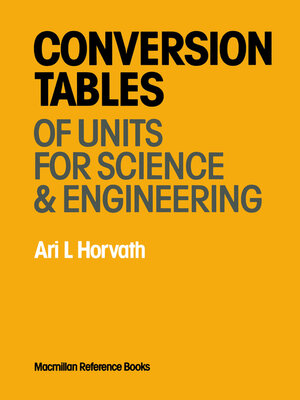 cover image of Conversion Tables of Units in Science & Engineering